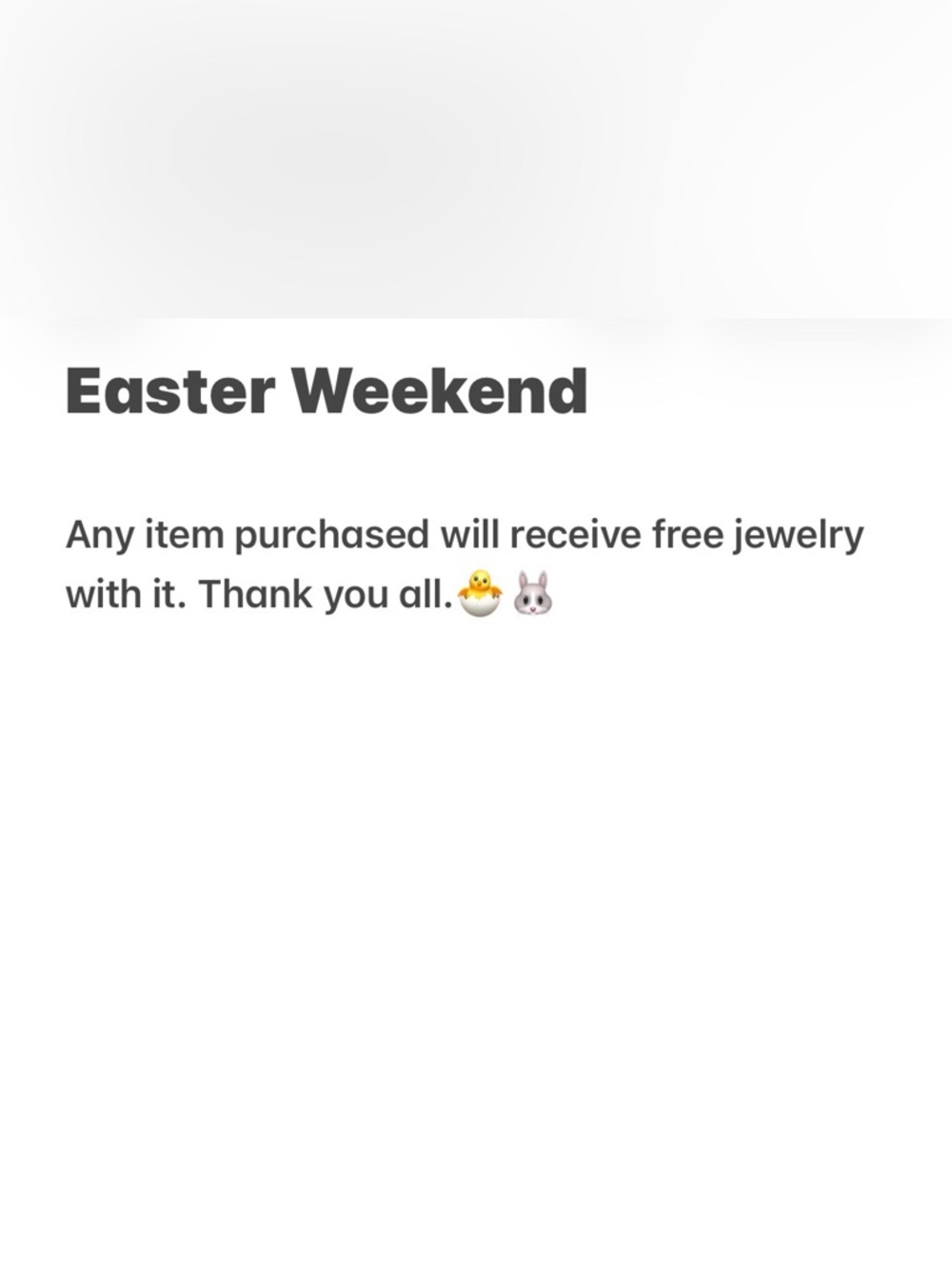 Free Jewelry With Every Purchase This Weekend.
